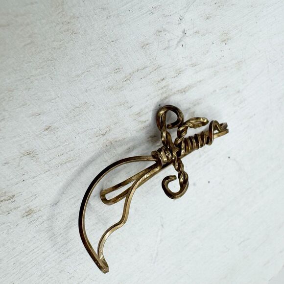 Vintage Wire Scimitar Sword Tie Clip - Picture 2 of 7